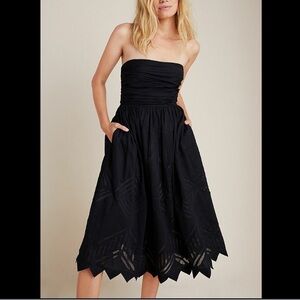 Anthropologie Luiza Black Strapless (& Strapped!) Midi Dress (4)